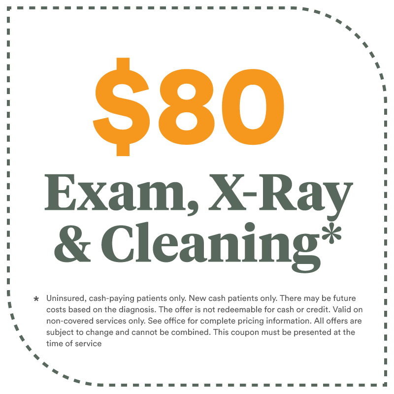 $80 Exam, X-Rays & Cleanings