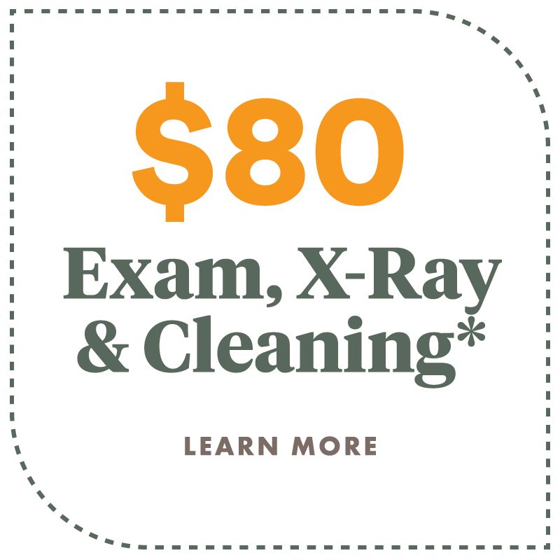 $80 Exam, X-Rays & Cleanings